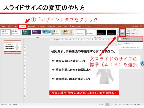 研究発表におけるパワポ スライドの作り方 ルールと注意点